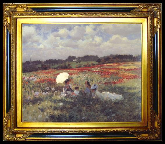 framed  Giuseppe de nittis In the Fields Around London (nn02), Ta015-2